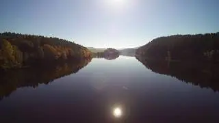 Drone Flying Over A River | Drone And Sun Reflection On River