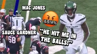 Mac Jones Vs Sauce Gardner GOT HEATED! 🤬 He HIT Sauce in the Balls 😨 Patriots Vs Jets highlights