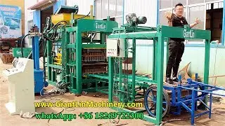 QT4-18 automatic cement hollow block machine, hydraulic concrete interlock pavement brick machine