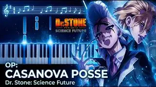 Dr. Stone: Science Future OP - 'CASANOVA POSSE' | Piano Tutorial & Sheet Music