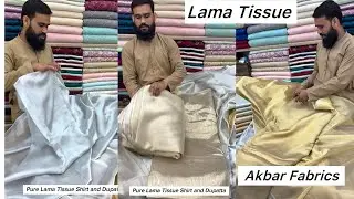 Pakistani Designer Wear | Pure Lama Tissue Plain Shirt and Dupatta | Trending Fashion