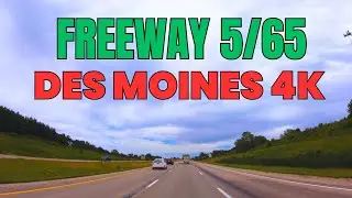 4K Highway Driving Tour | Freeway 5/65 | Des Moines | Iowa | USA | Road Trip Adventures | 2024
