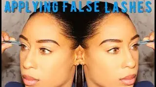 HOW TO APPLY FALSE LASHES WITH TOOL| EASY, SIMPLE & QUICK! 🙋🏽
