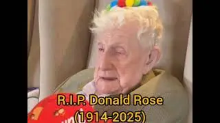 Donald Rose, oldest living man in the United Kingdom, dies aged 110. Rest in Peace! 