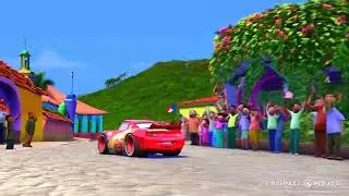 Lightning mcqueen colombia animated scene by ai