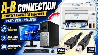 Как подключить принтер Epson к компьютеру (ПК с Windows) [с помощью кабеля A-B] Прямое подключение