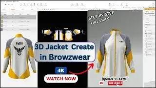 3D Jacket Create in Browzwear/VStitcher || Full Video #3dcloth #3danimation #3d #jacket #VStitcher