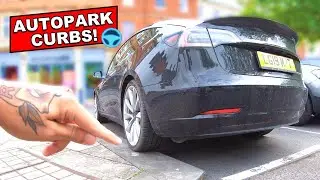 AUTOPARK finds space & CURBS / KERBS when parking! | Tesla Model 3 101 (FSD/HW3)