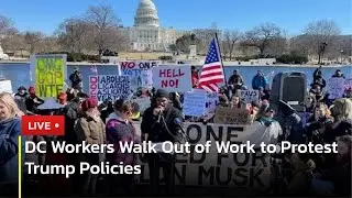 🔴 LIVE: DC Workers Walk Out of Work to Protest Trump Policies | AC13