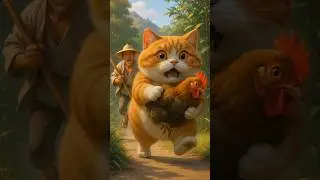 Orange Cat's Hilarious Chicken Adventure 🍗 | Subscribe for More Fun! #meowsimba #funnycat