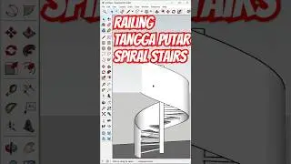 Railing tangga putar #spiralstairs  #sketchuptutorial