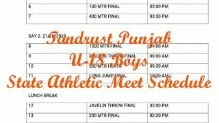 Tandrust Punjab U-18 Boys Athletic State Meet Schedule to be held at Shaheed Bhagat Singh Stadium
