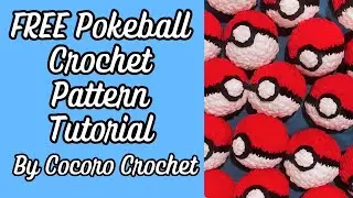 Pokeball FREE CROCHET PATTERN Step by Step Tutorial: Low Sew and Beginner Friendly!