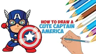 Drawing cute Captain America How To Draw chibi Steve Rogers step by step easy coloring tutorial