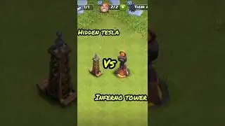 Hidden tesla vs Inferno tower upgrade #clashofclans #shorts #coc