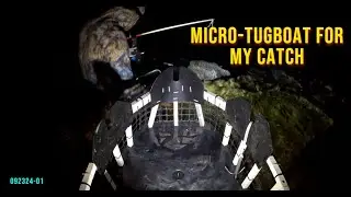 NIGHT DIVE POLE SPEARFISHING WITH MY MICRO-TUGBOAT / P1