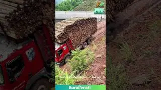That Poor Truck is Crying for Help! 😂 Overload Level 1000 & a Muddy Road! #truck #funny #fail