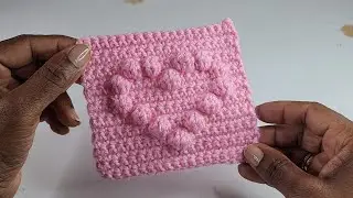 🧶❤️How to Crochet Bobble Heart Square