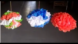 Pompones de papel (Adorno para fiestas) - How to make a Hanging ornament