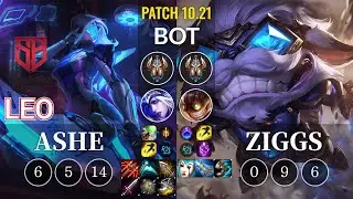 SB Leo Ashe vs Ziggs Bot - KR Patch 10.21
