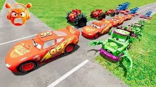 Big & Small Monsters McQueen VS. SPRUNKI! Amazing Trials | BeamNG.drive Pt.17 #beamngdrive