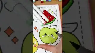 Cute and Adorable Coloring Book | #apple  #fruit   #dog   #satisfying #art #coloring  #cute #shorts