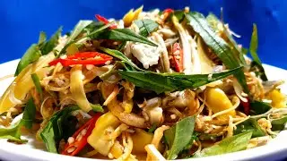 C&aacute;ch l&agrave;m GỎI G&Agrave; X&Eacute; CHAY từ hoa chuối m&oacute;n chay ngon dễ l&agrave;m - Thanh cooking