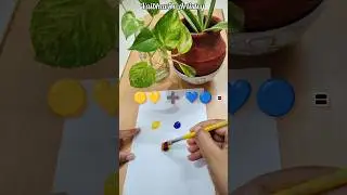Medium Yellow + Cobalt Blue Hue What color This both make? #shortsfeed #shorts #colormixing #acrylic