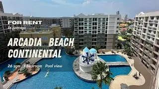 【In Pattaya】 Arcadia Beach Continental, 26 sqm 1 bedroom, large theme pool