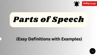 Parts of speech with Examples || English Grammar