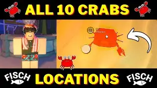 All 10 Crabs Locations in Fisch | Sandy Finn Crab Quest Fischfest | Roblox