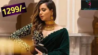 🔥Velvet Saree Collection With Price | 💚 Green Velvet Sarees Review | Meesho se Bhi Best 👍