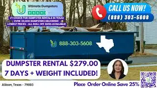 Allison, Texas - Cheapest Low Price Dumpster Rental
