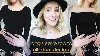 THRIFTOVER | long sleeve top to off shoulder top