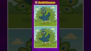 I'm a peacock..🦚 Find 6 differences challenge😎 #short  #shortsfeed #challenge #spot #viral #game