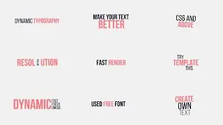 Dynamic Typography After Effects Templates