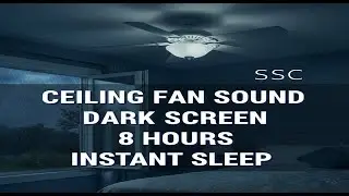 NO Doctor Needed for Insomnia | Ceiling Fan Sound (Wind-Like) - Dark Screen for instant Sleep