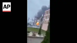 Ukrainian drone attack sparks fire at a power plant in Russia