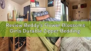 Review Beddy's Flower Blossoms Girls Durable Zipper Bedding for Kids, Bed in a Bag, Floral Sheets an