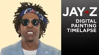 JAY-Z DIGITAL PAINTING TIMELAPSE - plus Procreate quick menu tutorial