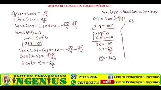 SISTEMA DE ECUACIONES TRIGONOMÉTRICAS (Clase 4 de Trigonometría)