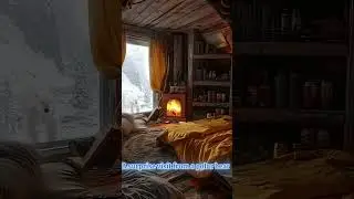 Cozy Cabin in the Snow ❄️ | Polar Bear Watching You Through the Window 🐾 #PolarBear #CozyCabin