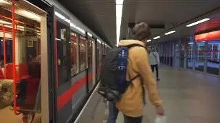 Czech Republic, Prague, metro ride from Vyšehrad to Pražského povstání