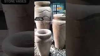 ORDER ONLINE NATURAL STONE VASES OR POTS IN 2, 3, AND 4 FEET FOR LUXURY INTERIORS #shorts #ytshorts