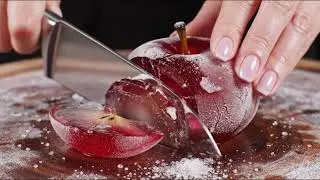 Frozen Glass Fruits Cutting ASMR ❄️ | Ultra Crisp Frozen Fruit Sounds