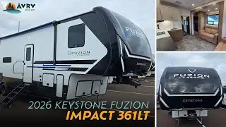 2026 Keystone Fuzion Impact Edition 361LT | 13’ Garage Toy Hauler Walkthrough