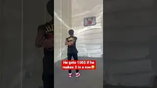 Boy trys to win 100$ shooting basketball #shorts #viral #epic #funny #trending