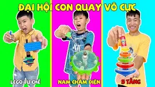 ACC - Con Quay Lego Tự Chế Vs Con Quay 5 Tầng Vs Con Quay Nam Châm Điện.