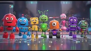 Nine Little Robots Beeping Loud | Fun Counting Song for Kids