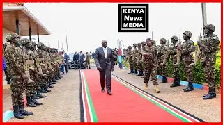 KDF Soldiers dance at flag off Mission to keep peace in DRC Congo, by President Ruto